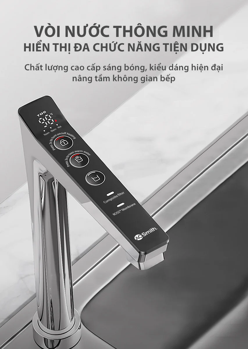 Máy lọc nước A. O. Smith ROSS™ LUX-AOU800HOT